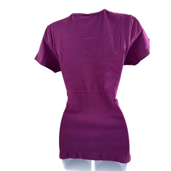 Harley-Davidson Purple Short Sleeve Criss Cross Neckline Logo V Neck T Shirt M - Picture 5 of 6